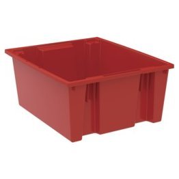 Akro-Mils® Nest & Stack Tote, Red, 23-1/2" x 19-1/2" x 10" - 1388104