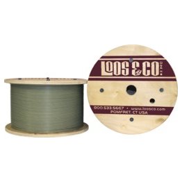 Loos & Co. Inc. Wire Rope, Steel, Nylon Coated, 7x19, 3/8", 14,400 lbs Breaking Strength - 1438840